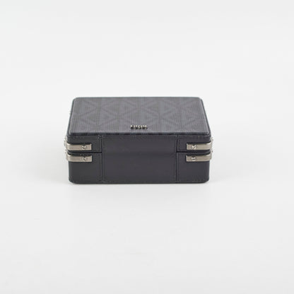 Christian Dior Mini Lock Canvas Crossbody Bag Black/Blue