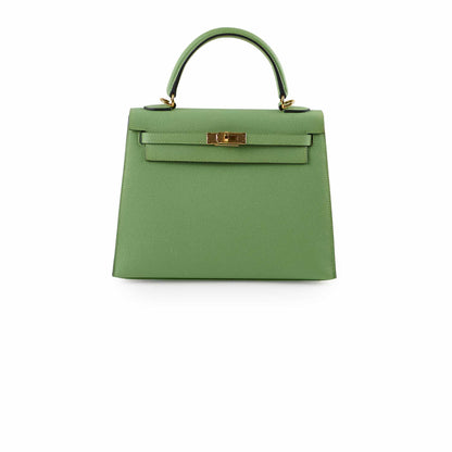 Hermes Kelly 25 Epsom Vert Criquet D Stamp 2019