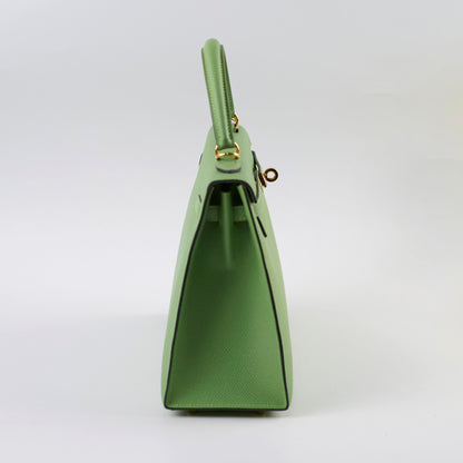 Hermes Kelly 25 Epsom Vert Criquet D Stamp 2019