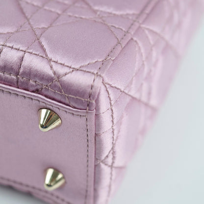 Dior Small Lady Dior Bag Pink Silk Crystals