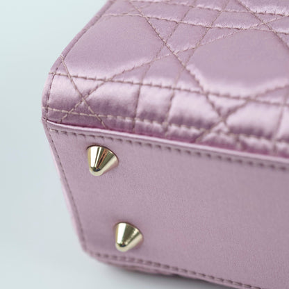 Dior Small Lady Dior Bag Pink Silk Crystals