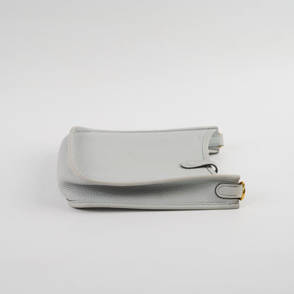 Hermes Mini Evelyn Bleu Pale/Gris Etain Clemence B Stamp 2023