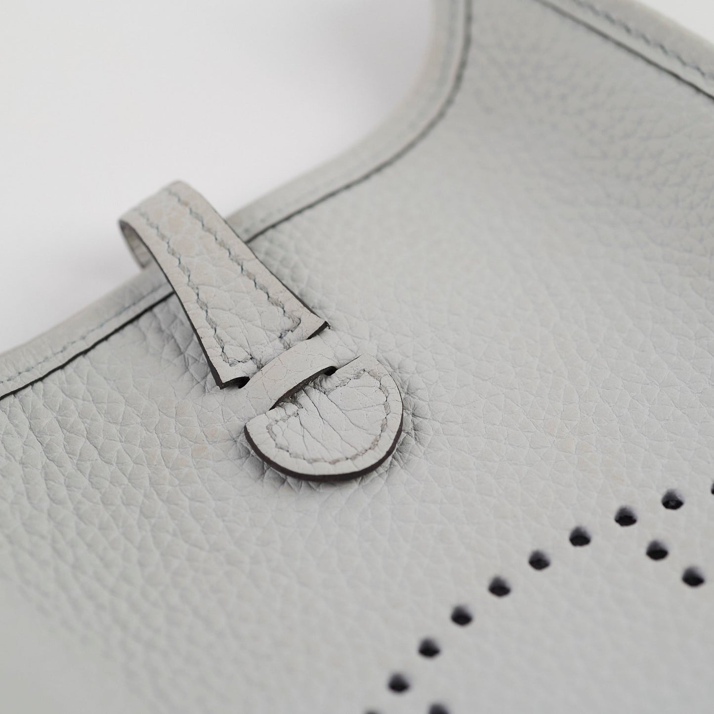 Hermes Mini Evelyn Bleu Pale/Gris Etain Clemence B Stamp 2023