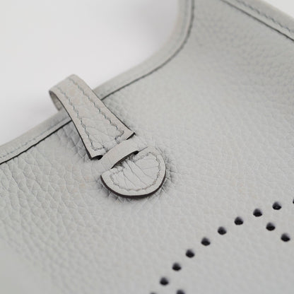 Hermes Mini Evelyn Bleu Pale/Gris Etain Clemence B Stamp 2023