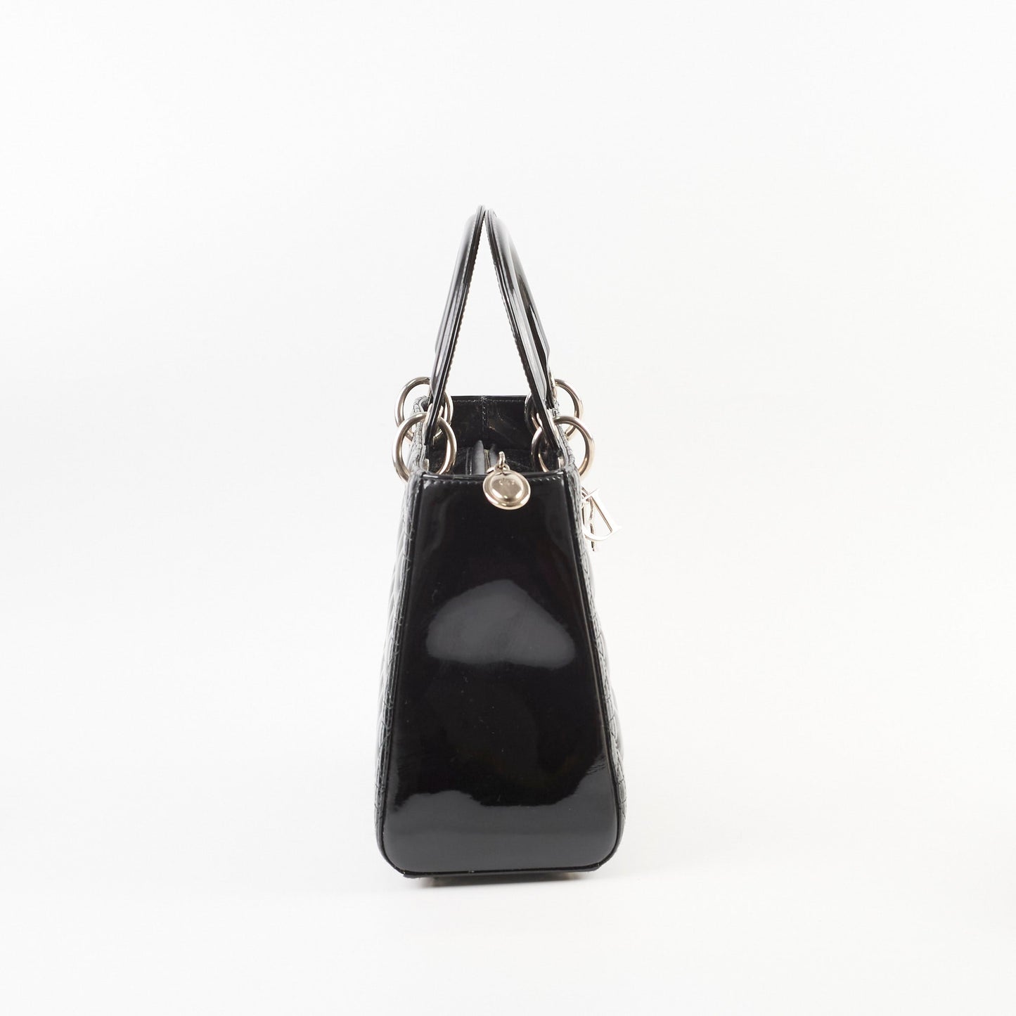 Christian Dior Medium Lady Dior Patent Black