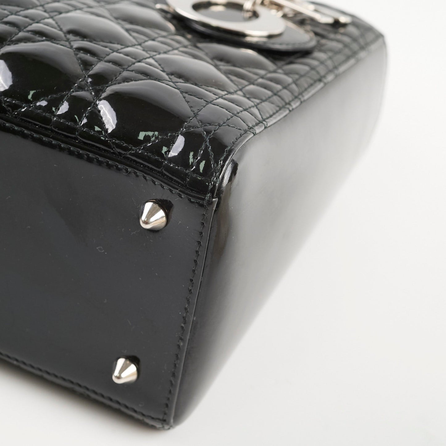Christian Dior Medium Lady Dior Patent Black