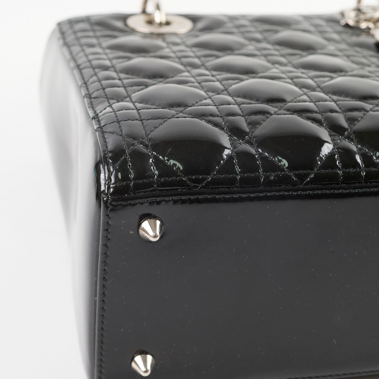 Christian Dior Medium Lady Dior Patent Black