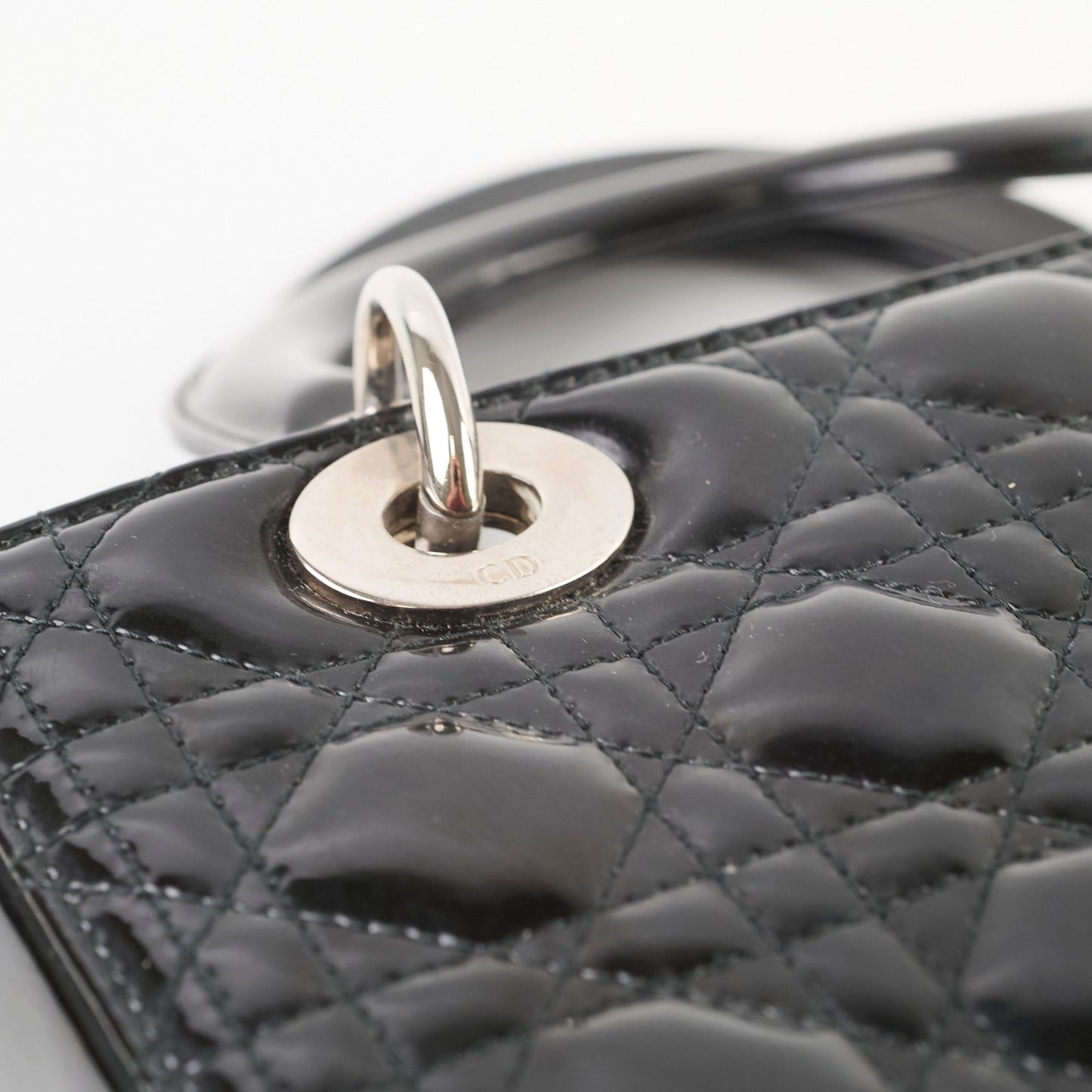 Christian Dior Medium Lady Dior Patent Black