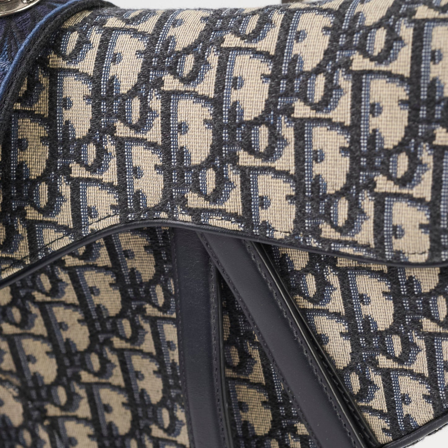 Christian Dior Medium Oblique Saddle Bag Navy