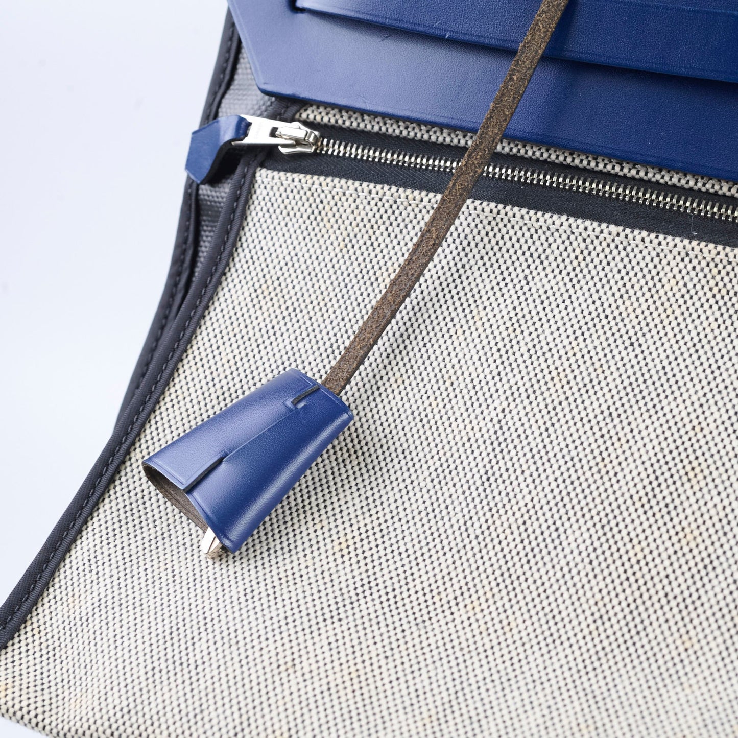 Hermes Herbag Zip 39 Bag Berline Canvas/Leather Black/Blue SHW