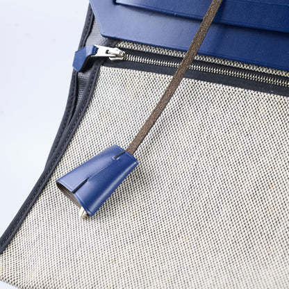 Hermes Herbag Zip 39 Bag Berline Canvas/Leather Black/Blue SHW