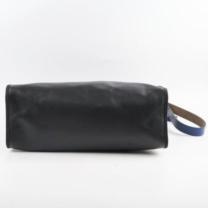 Hermes Herbag Zip 39 Bag Berline Canvas/Leather Black/Blue SHW
