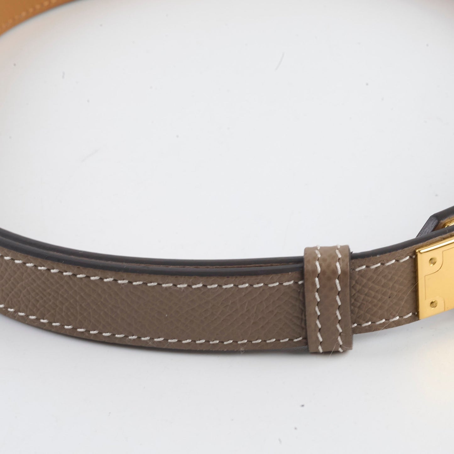 Hermes Kelly Belt Etoupe GHW