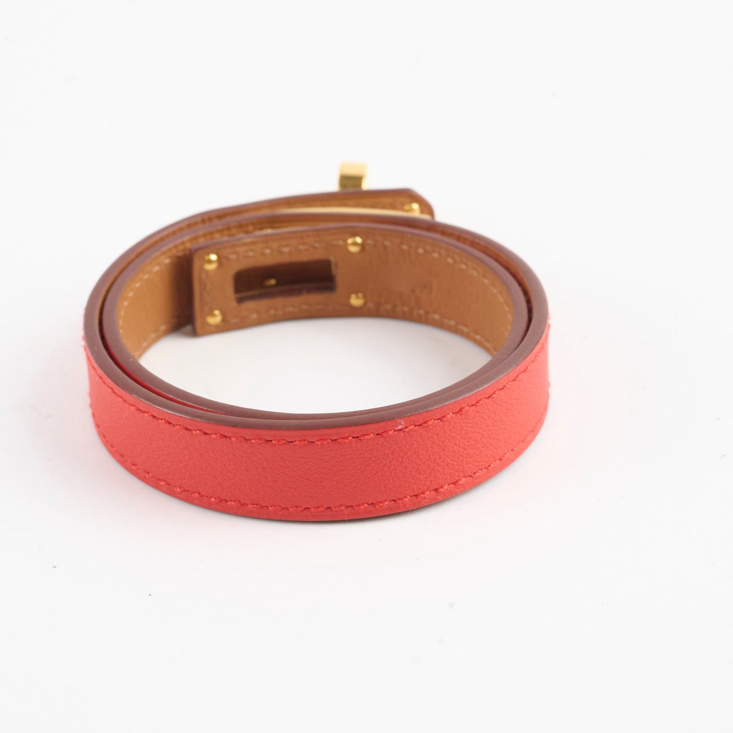 Hermes Kelly Double Tour Bracelet Red Size S/T2