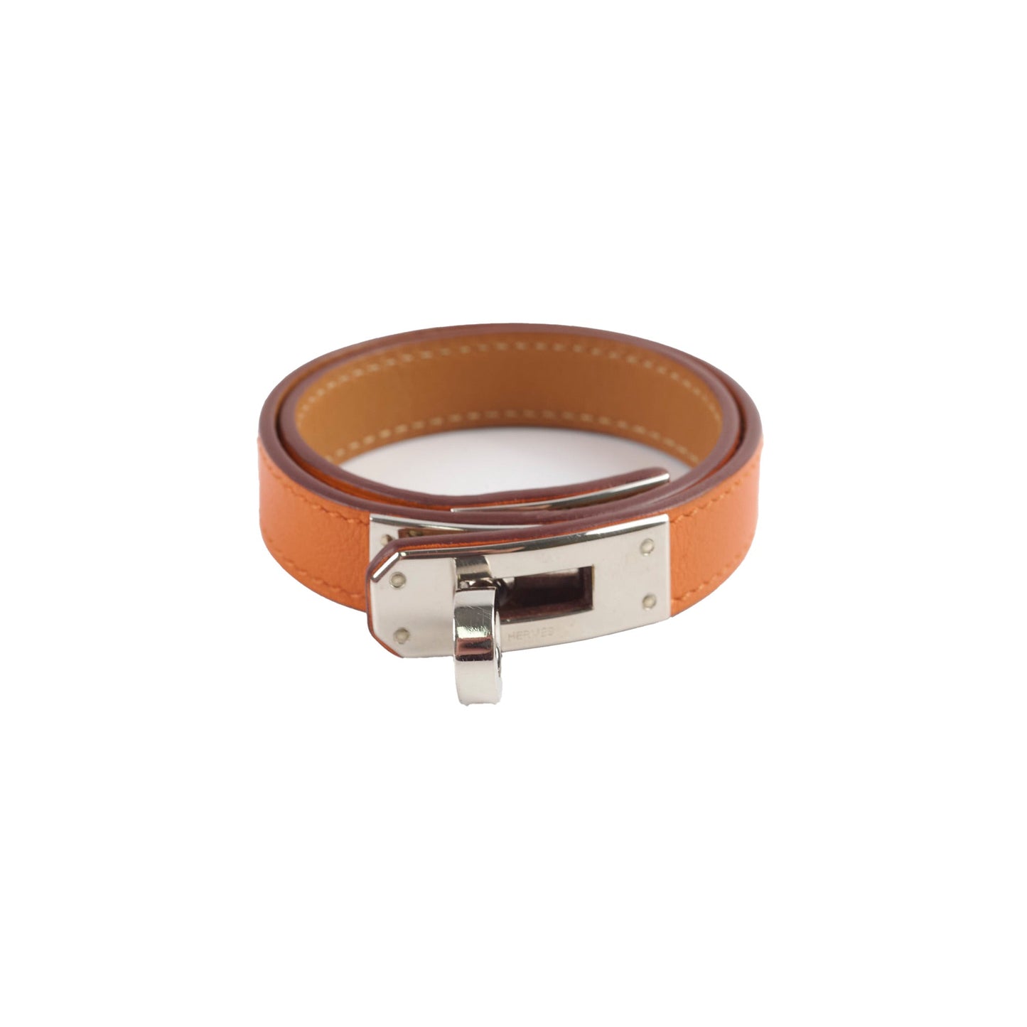 Hermes Kelly Double Tour Bracelet Orange Size S/T2