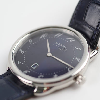 Hermes Arceau Watch 40mm Blue Dial