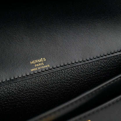 Hermes Kelly Depeches 25 Tadelakt Noir Black(U Stamp)