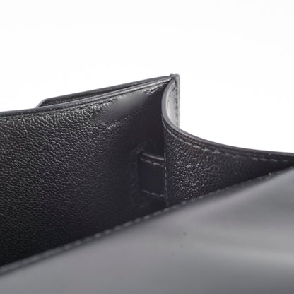 Hermes Kelly Depeches 25 Tadelakt Noir Black(U Stamp)