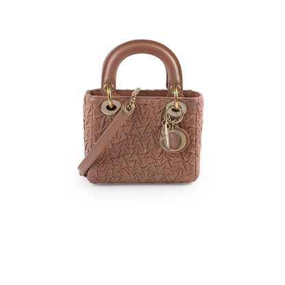 Christian Dior Lambskin Gathered Mini Lady Dior Pink