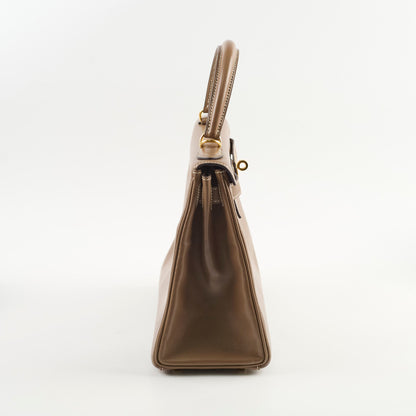 Hermes Kelly 28 Tadelakt Etoupe Stamp A