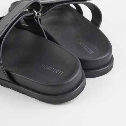 Hermes Chypre Size 36 Black Sandals