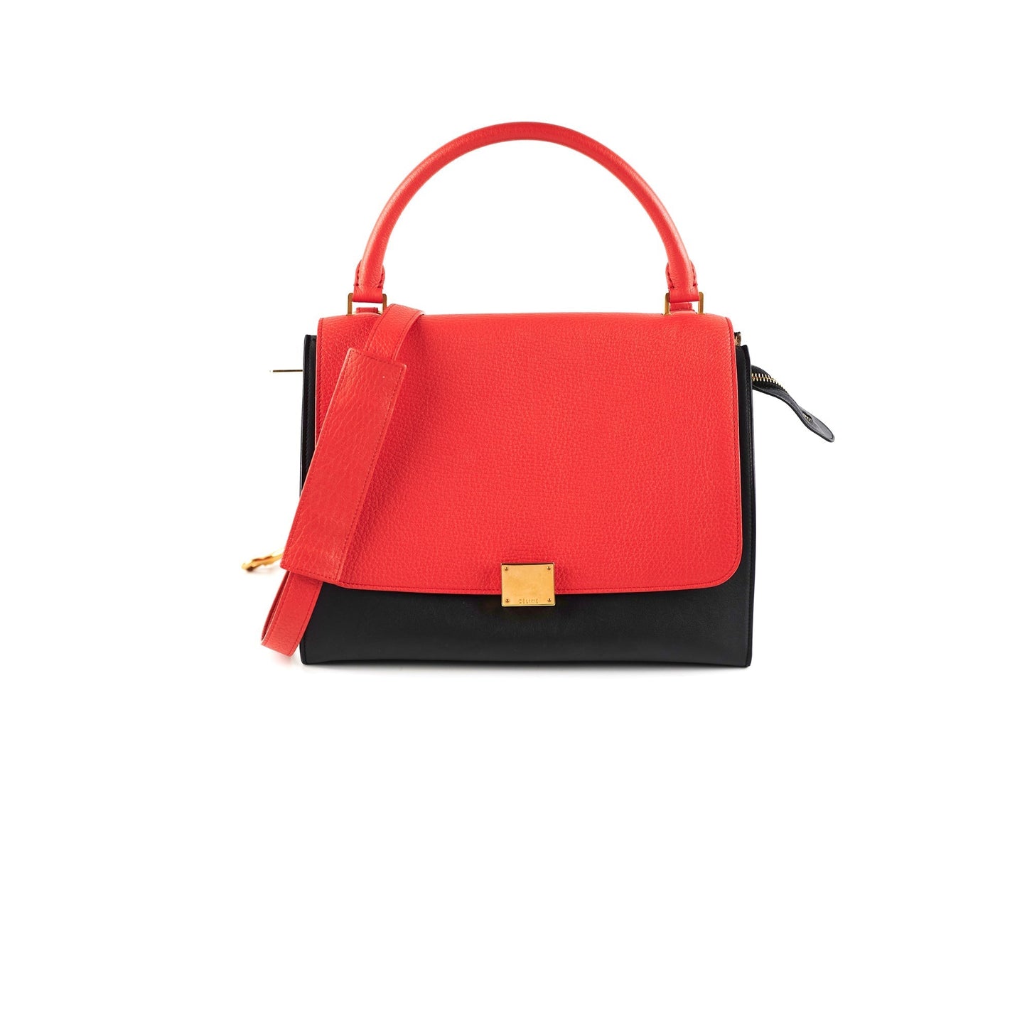 Luxury CELINE Trapeze Coral/Black Small
