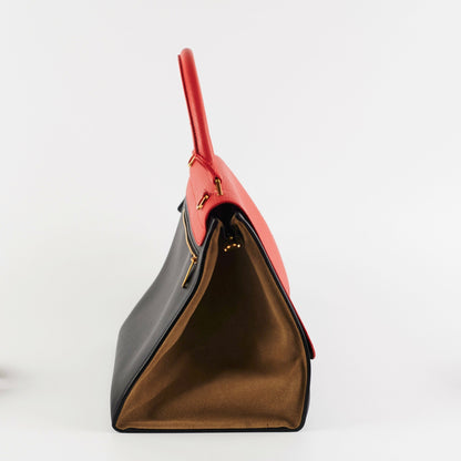 Luxury CELINE Trapeze Coral/Black Small