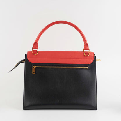 Luxury CELINE Trapeze Coral/Black Small