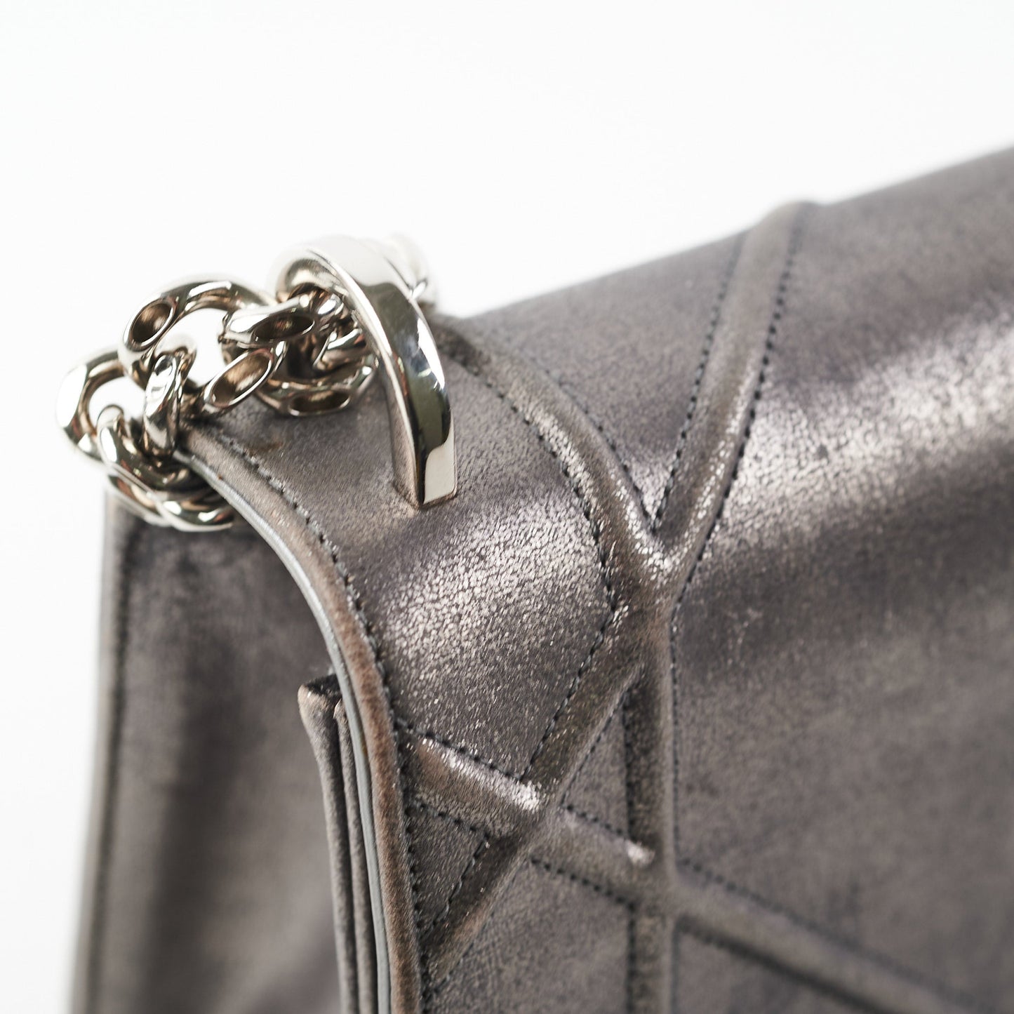 Dior Medium Diorama Metallic Grey