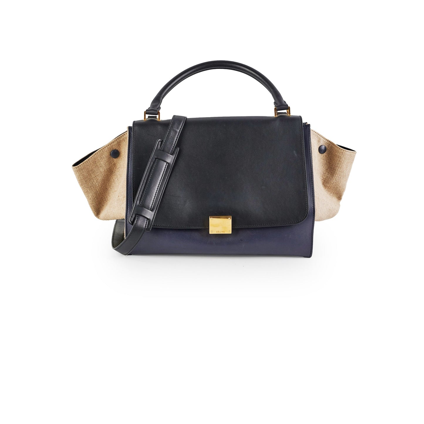 Luxury CELINE Medium Trapeze Navy/Black