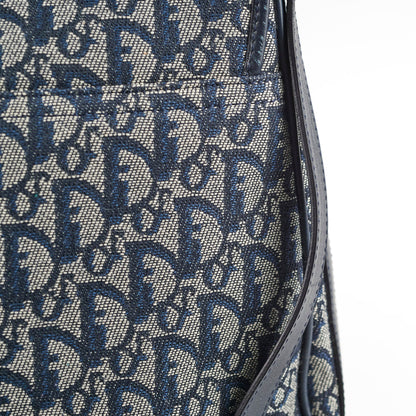 Christian Dior Canvas Vintage Navy Oblique Flap Side Carry 2004