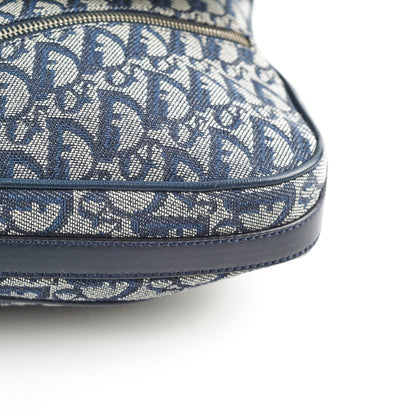 Christian Dior Canvas Vintage Navy Oblique Flap Side Carry 2004