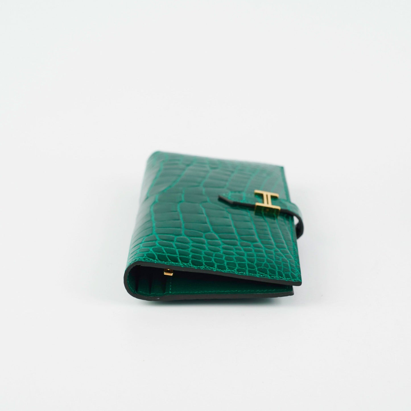 Hermes Bearn Alligator Emerald Wallet D Stamp