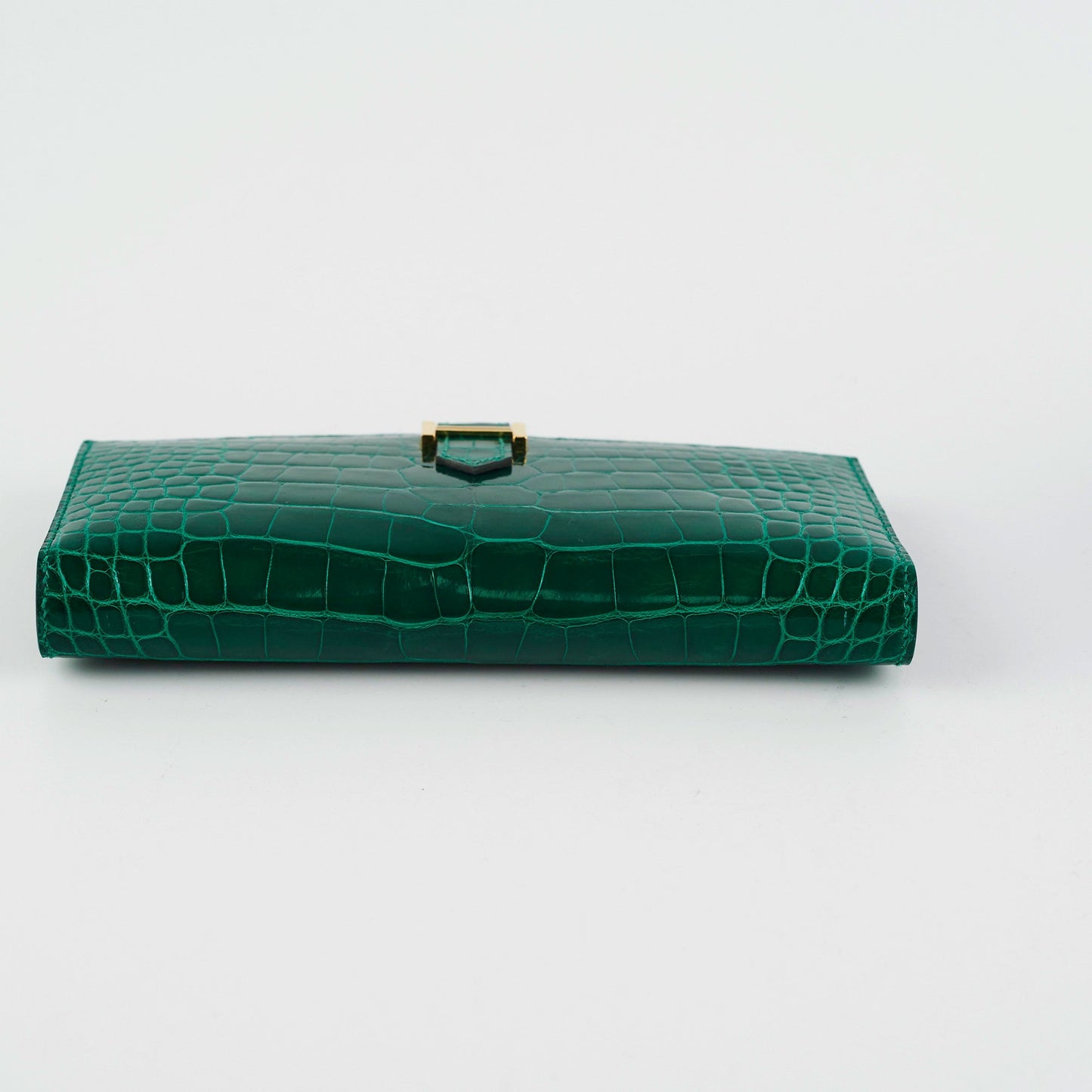 Hermes Bearn Alligator Emerald Wallet D Stamp
