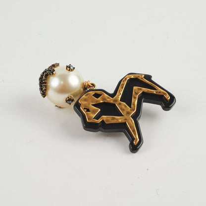 Christian Dior Pearl/Crystal Single Tribal Earring Costume Jewellery
