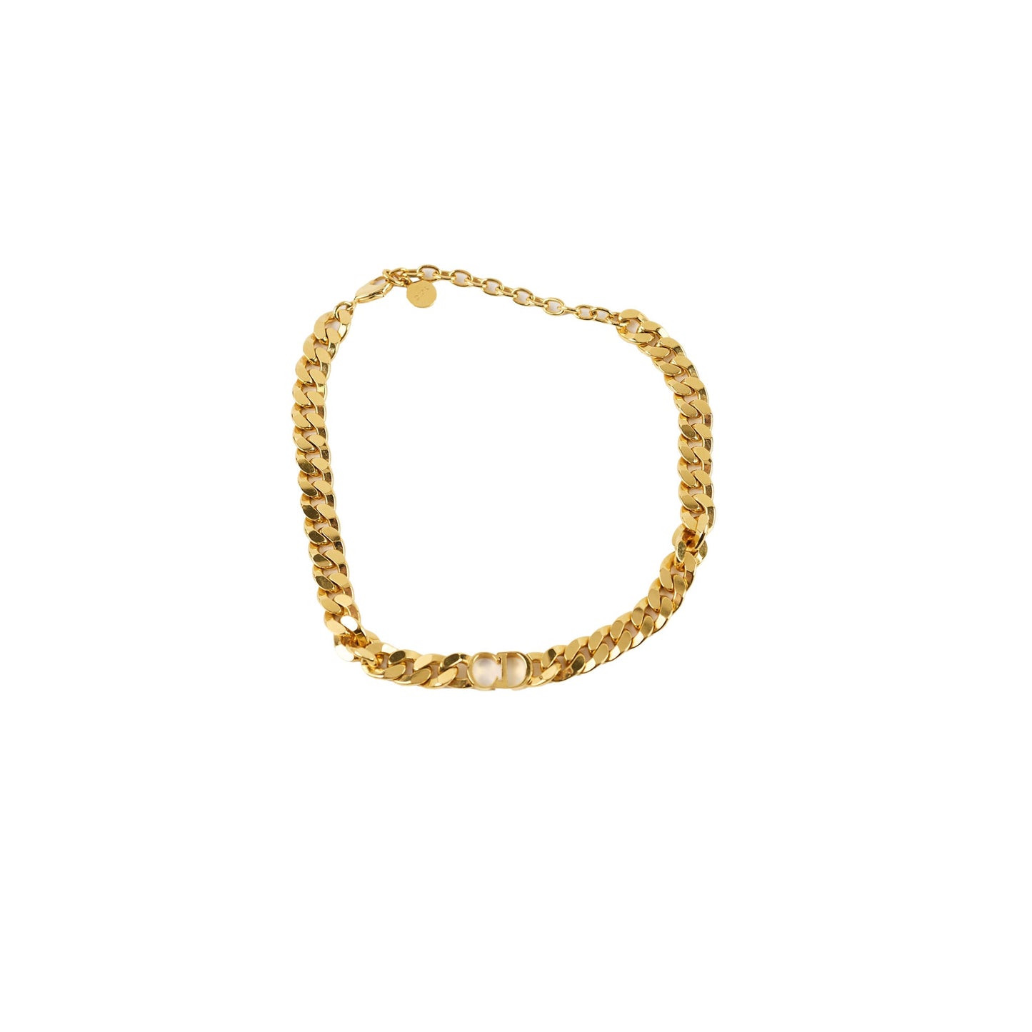 Christian Dior Yellow Gold CD Necklace Costume Jewellery