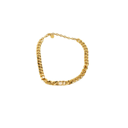 Christian Dior Yellow Gold CD Necklace Costume Jewellery