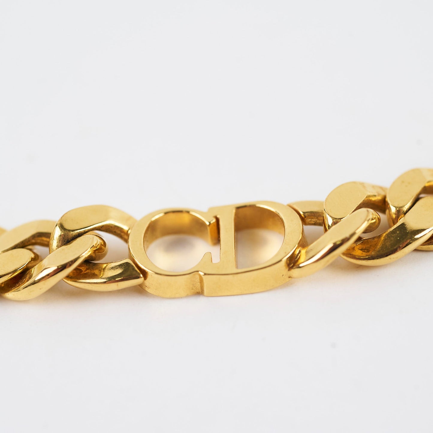 Christian Dior Yellow Gold CD Necklace Costume Jewellery