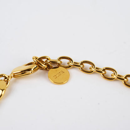 Christian Dior Yellow Gold CD Necklace Costume Jewellery