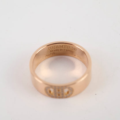 Hermes H'Ancre Diamond Ring Rose Gold Size 50