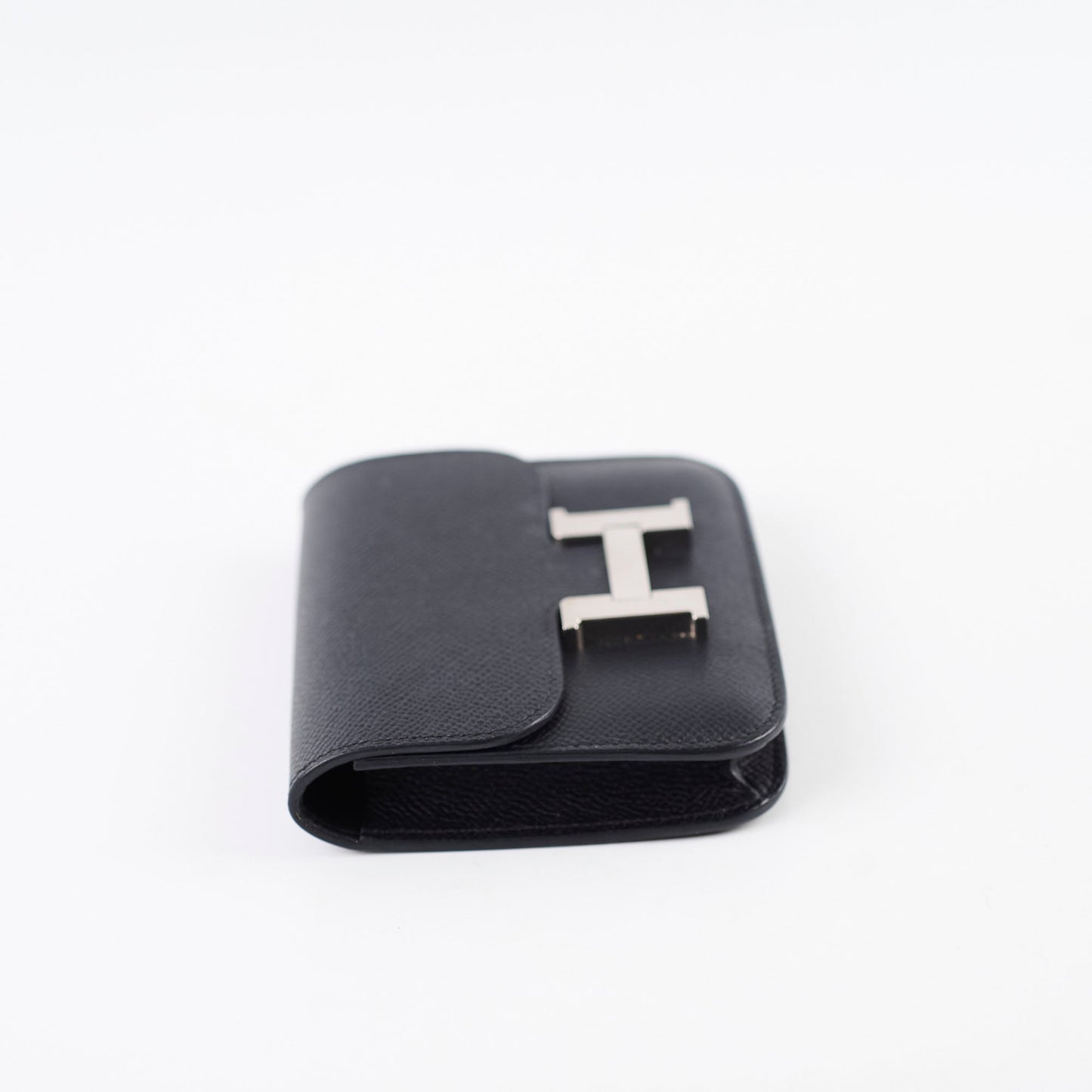 Hermes Constance Slim Wallet Black Epsom Palladium HW U Stamp