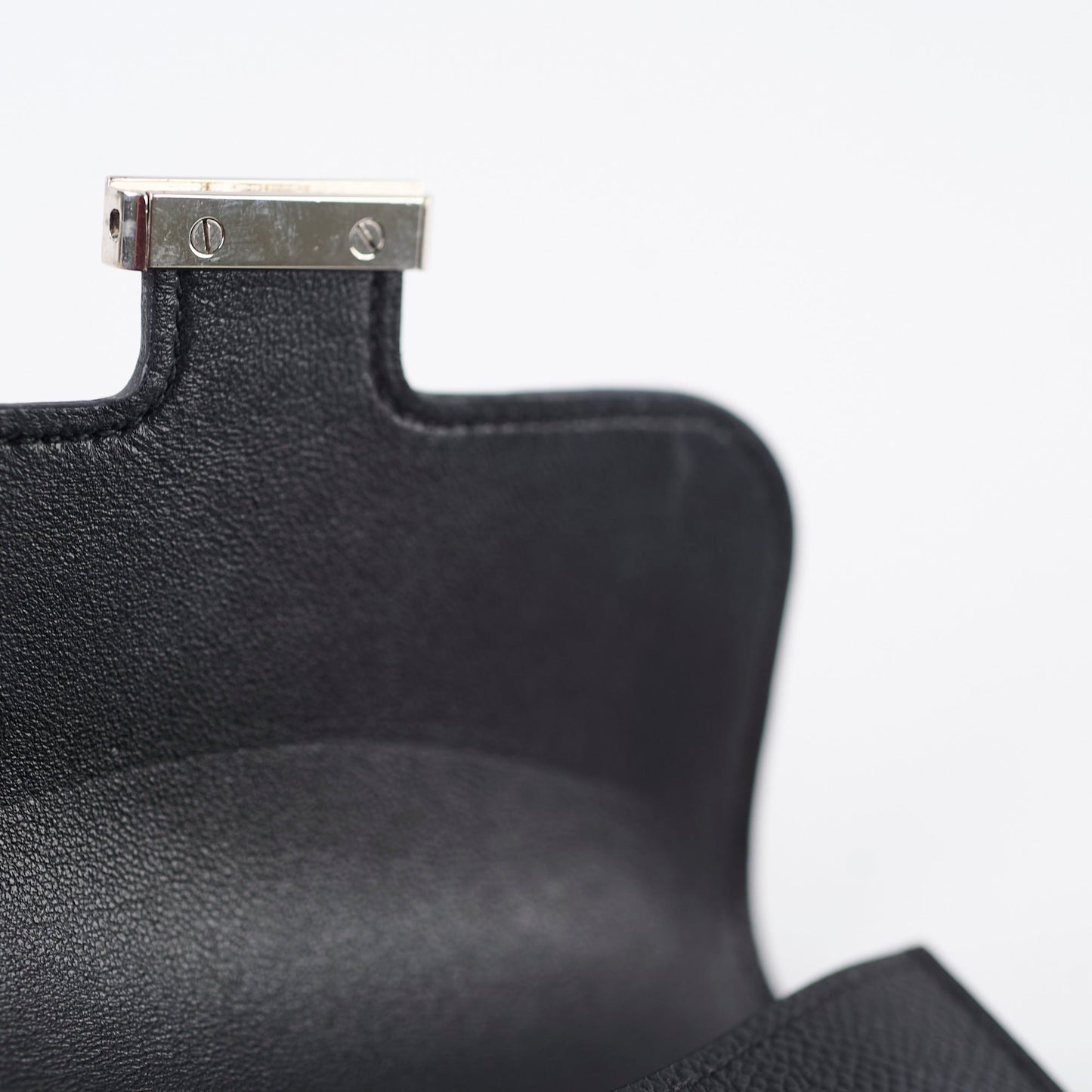 Hermes Constance Slim Wallet Black Epsom Palladium HW U Stamp