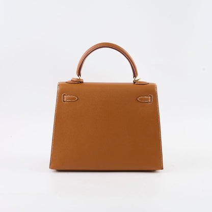 Hermes Kelly 25 Epsom Gold - Stamp A