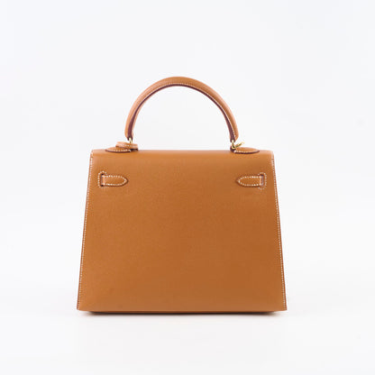 Hermes Kelly 25 Epsom Gold - Stamp A
