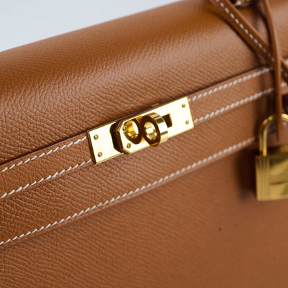 Hermes Kelly 25 Epsom Gold - Stamp A