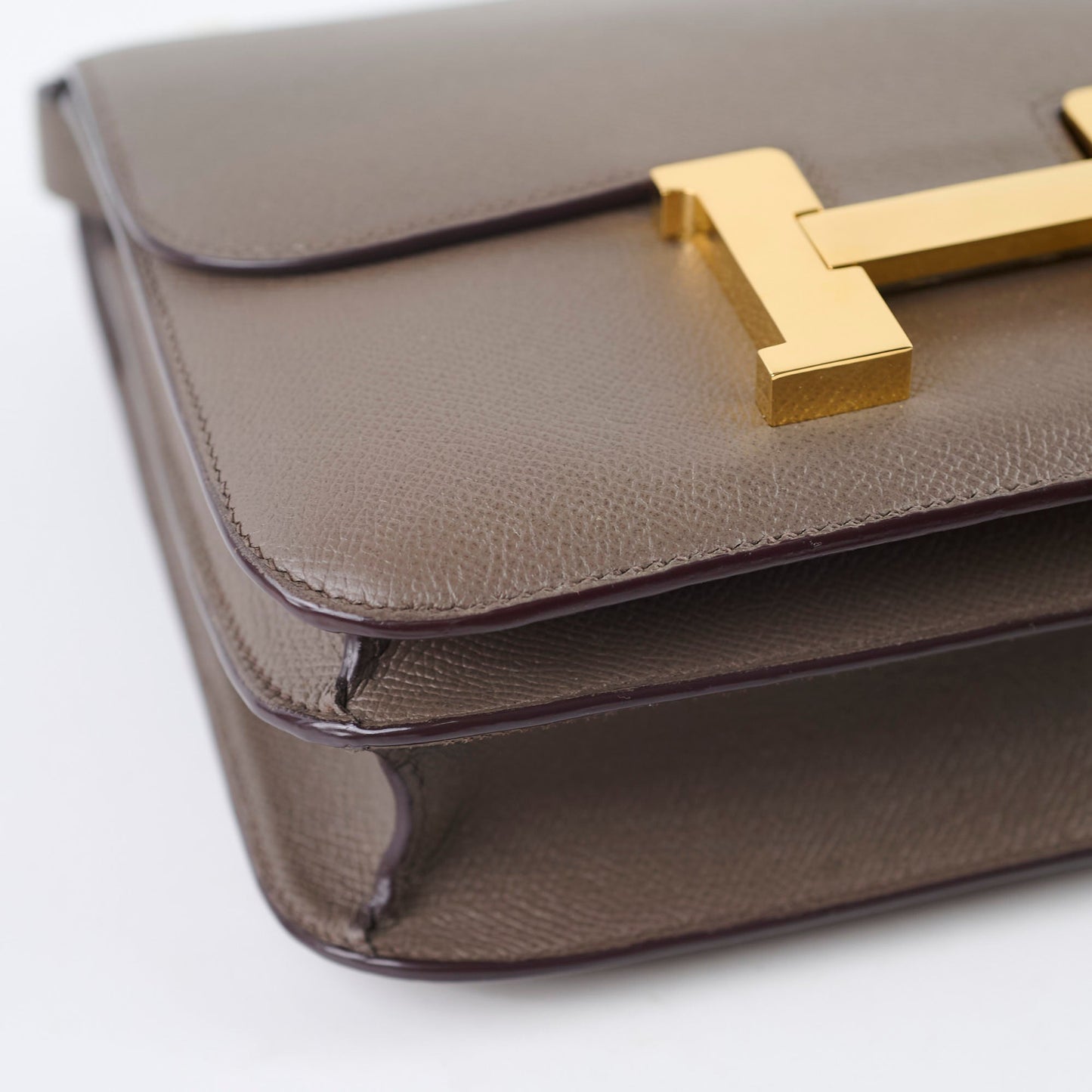 Hermes Constance III 24 Gris Etain 8F Epsom GHW C stamp