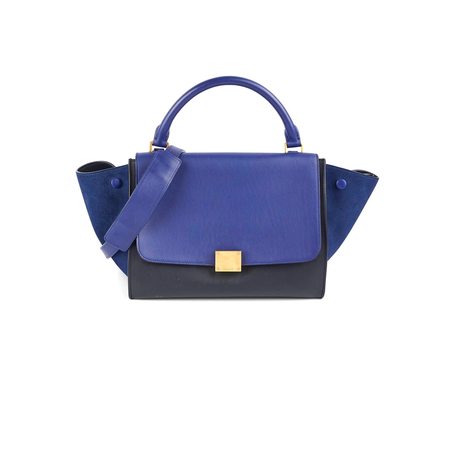Luxury CELINE Small Trapeze Blue/Black