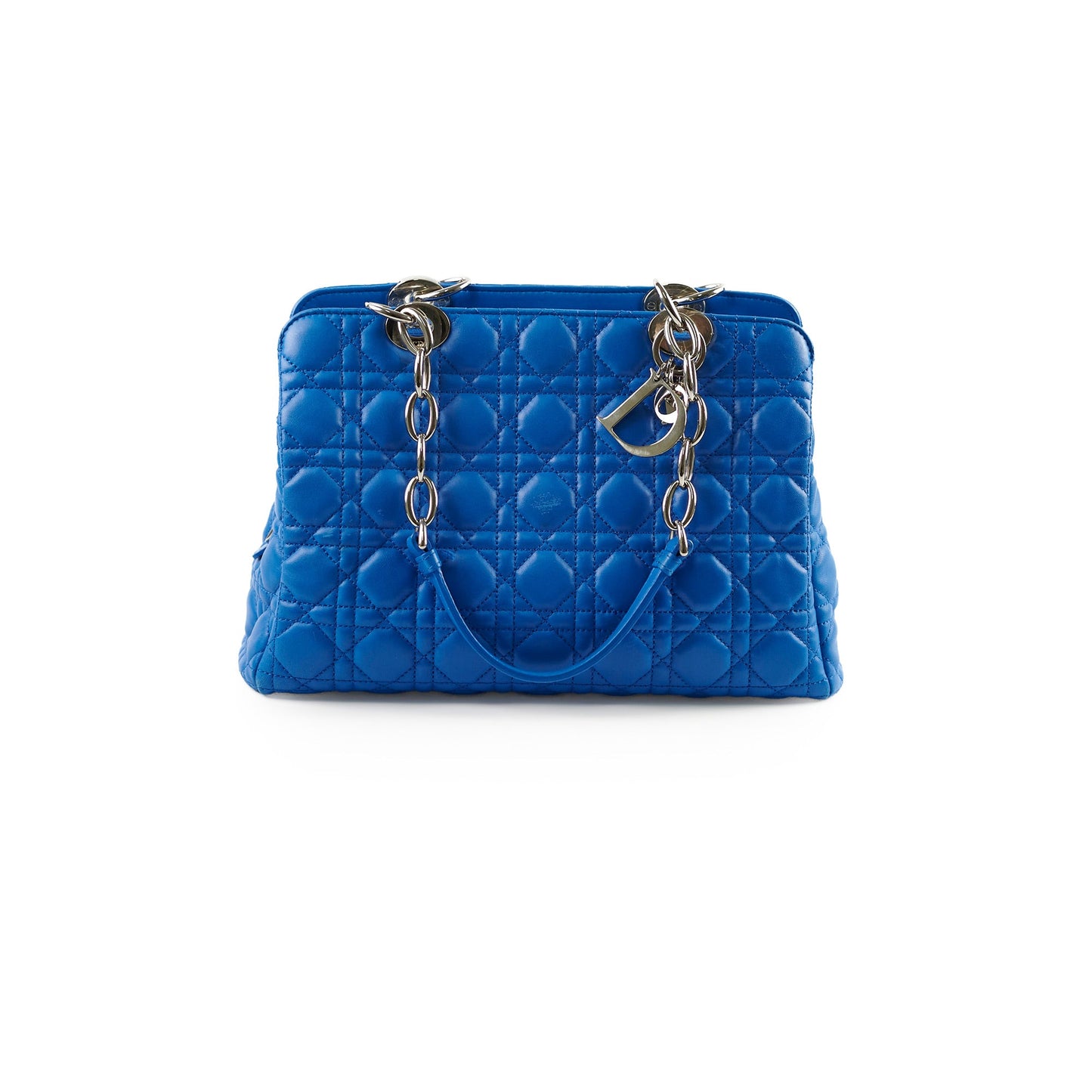 Christian Dior Cannage Leather Shopping Tote Blue