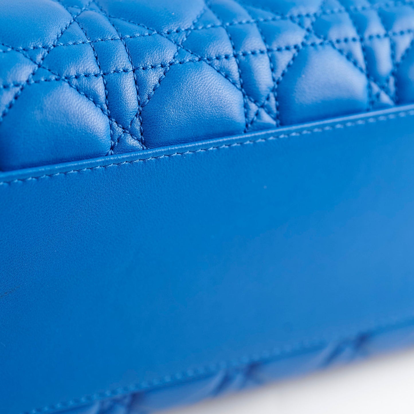 Christian Dior Cannage Leather Shopping Tote Blue