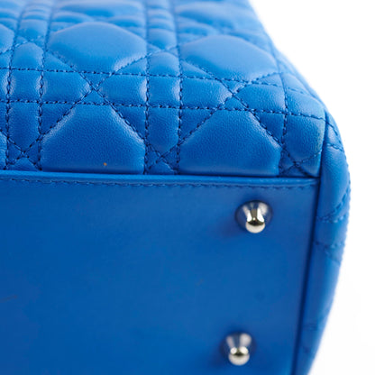 Christian Dior Cannage Leather Shopping Tote Blue